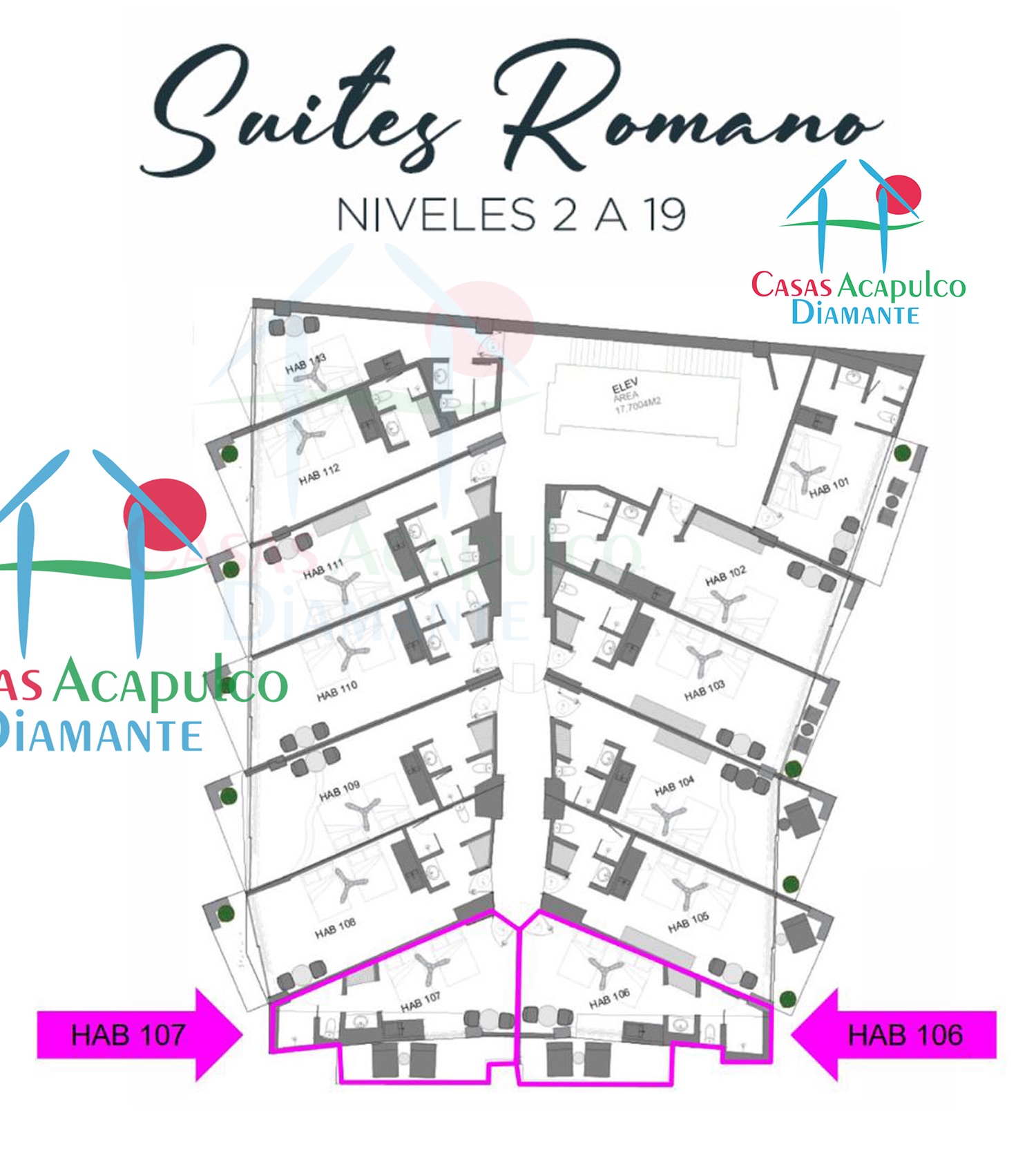 Romano Suites Hab 106-107 - Plano suites disponibles 1